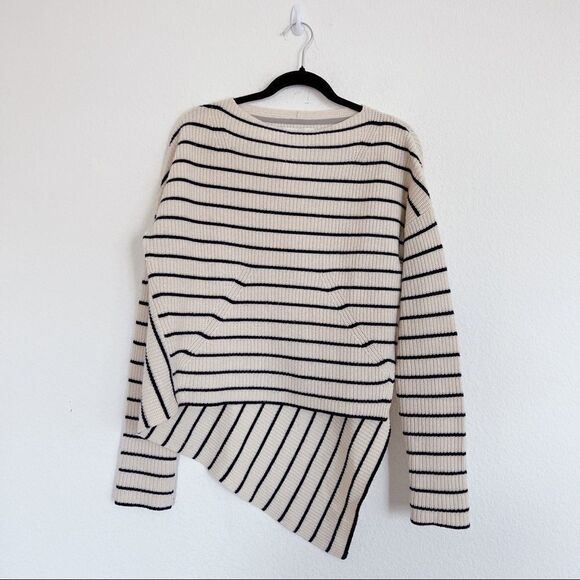 Brochu Walker Reir Striped wool cashmere Sweater Beige Size S - Picture 3 of 8